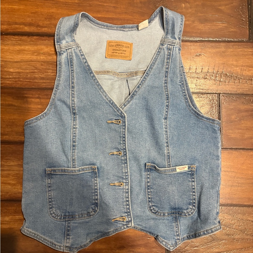 Signature by Levi Strauss Blue Denim Vest